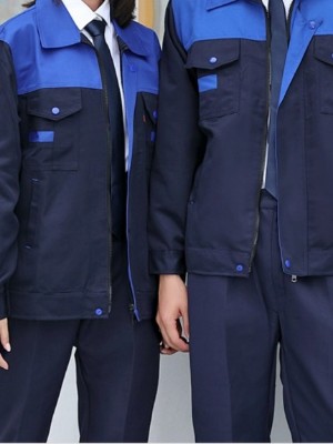 定制工作服春秋季加厚耐磨工地工廠(chǎng)勞保服干活長(zhǎng)袖套裝
