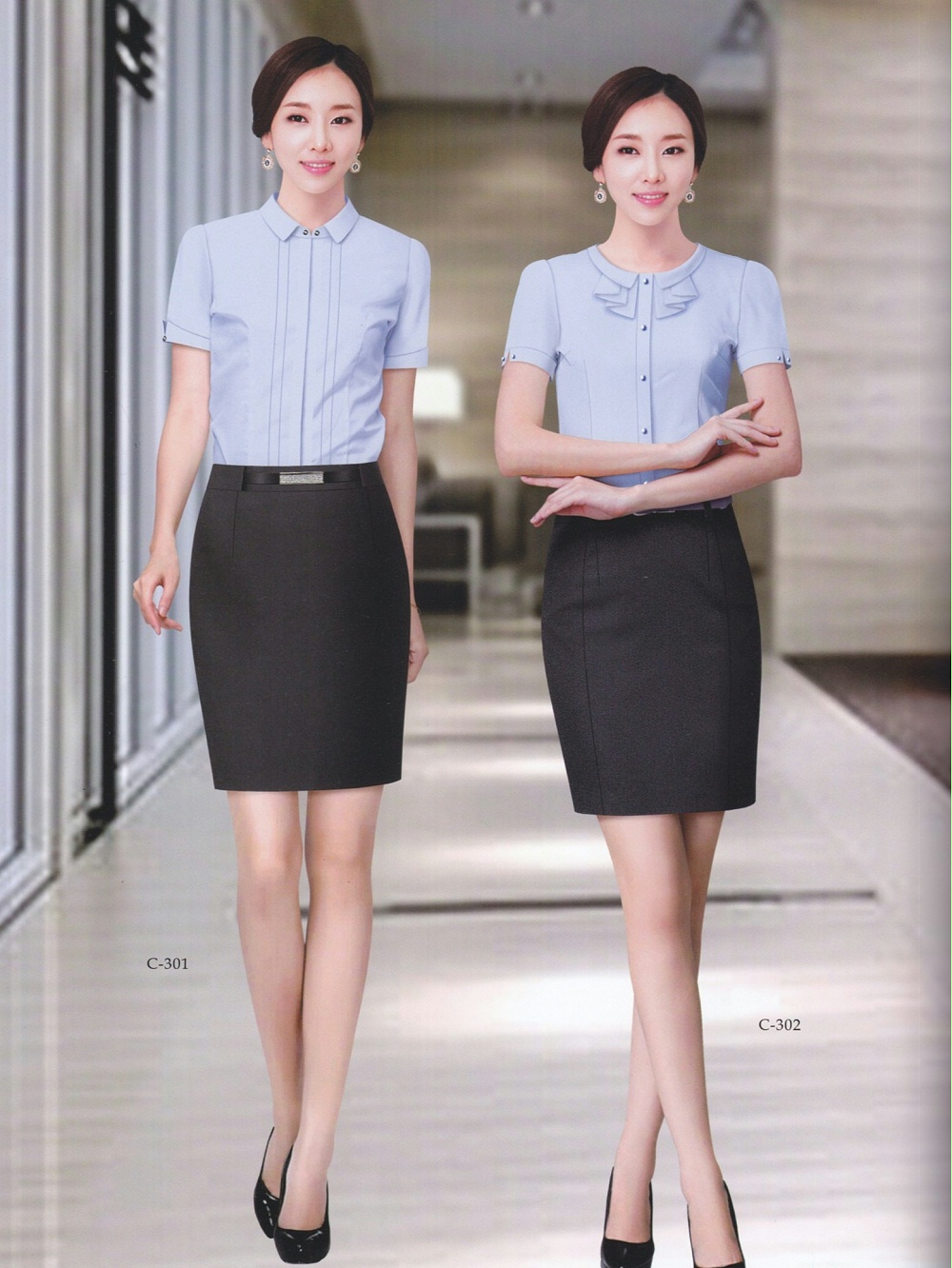 夏季女式前臺客服工作服