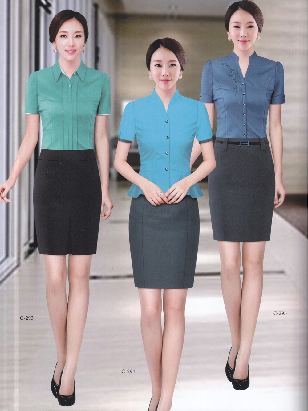 夏季女式前臺客服工作服