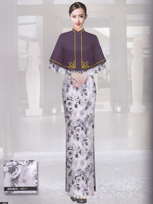 紫色酒店前臺(tái)服裝制服套裝