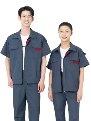 夏季短袖工作服套裝定制耐磨防燙電工服工程服批量定制 派登服飾